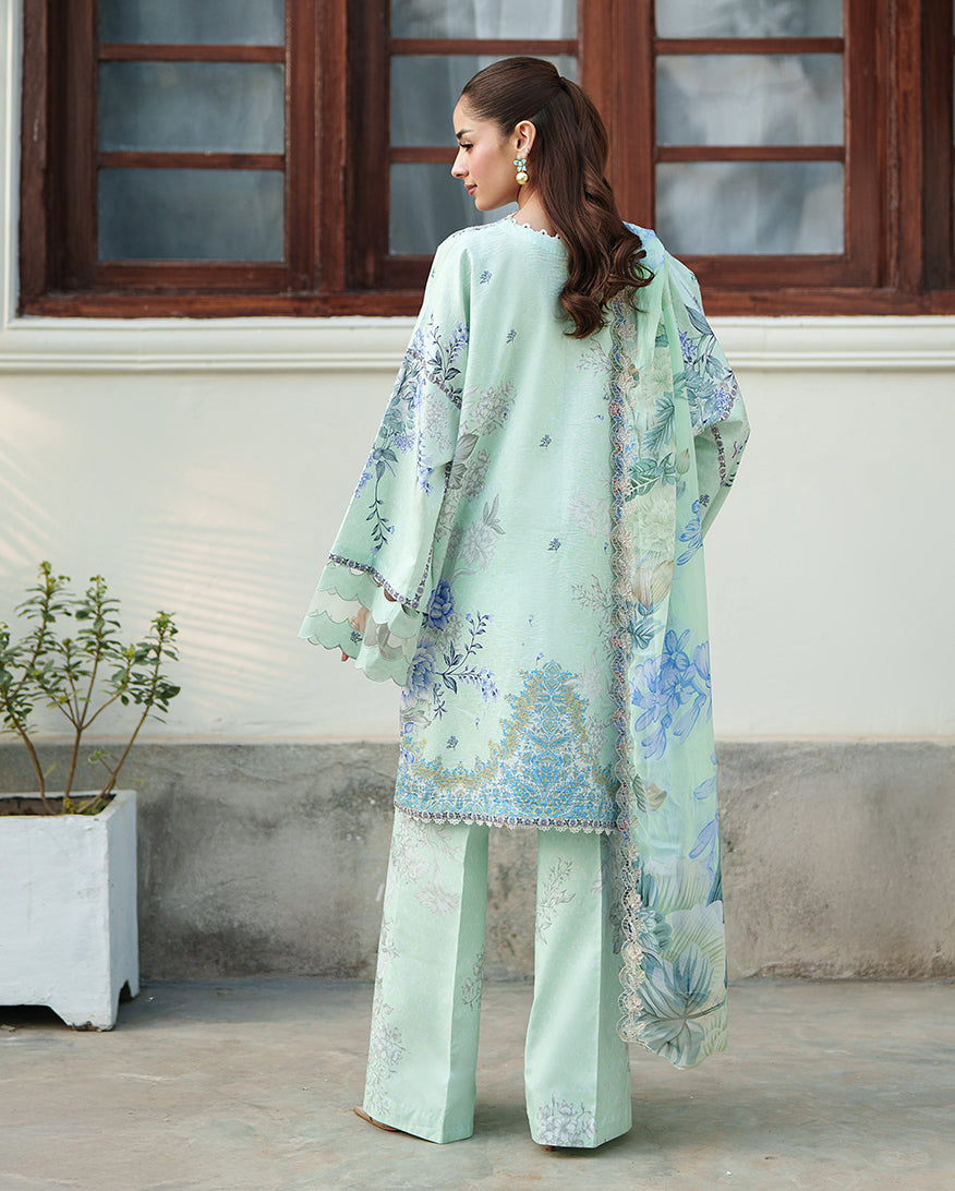 Roheenaz | Whispered Florals | Soft Meadow - Casual Dress - available at Maria Faisal in UK and USA.