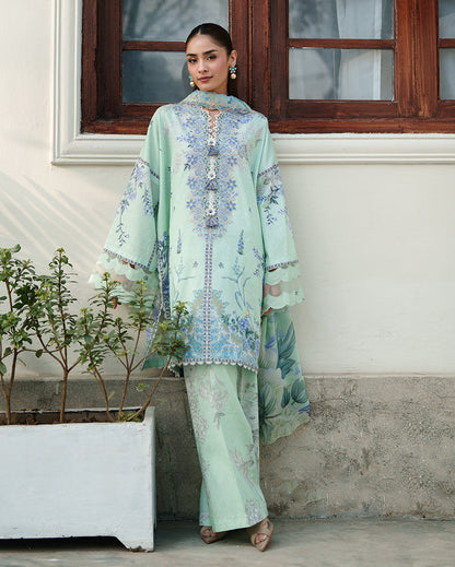 Roheenaz | Whispered Florals | Soft Meadow - Casual Dress - available at Maria Faisal in UK and USA.