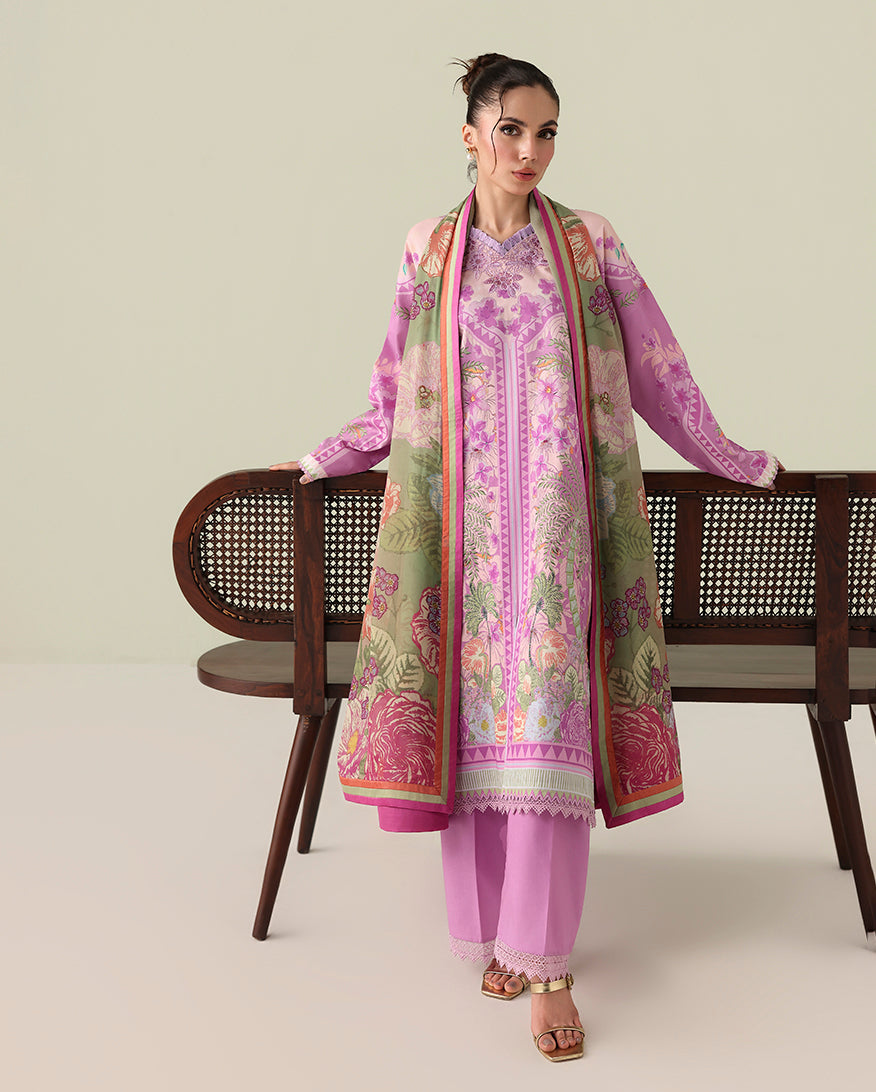 Roheenaz | Rosette Lawn | Soft Solstice - Casual Dress - available at Maria Faisal in UK and USA.