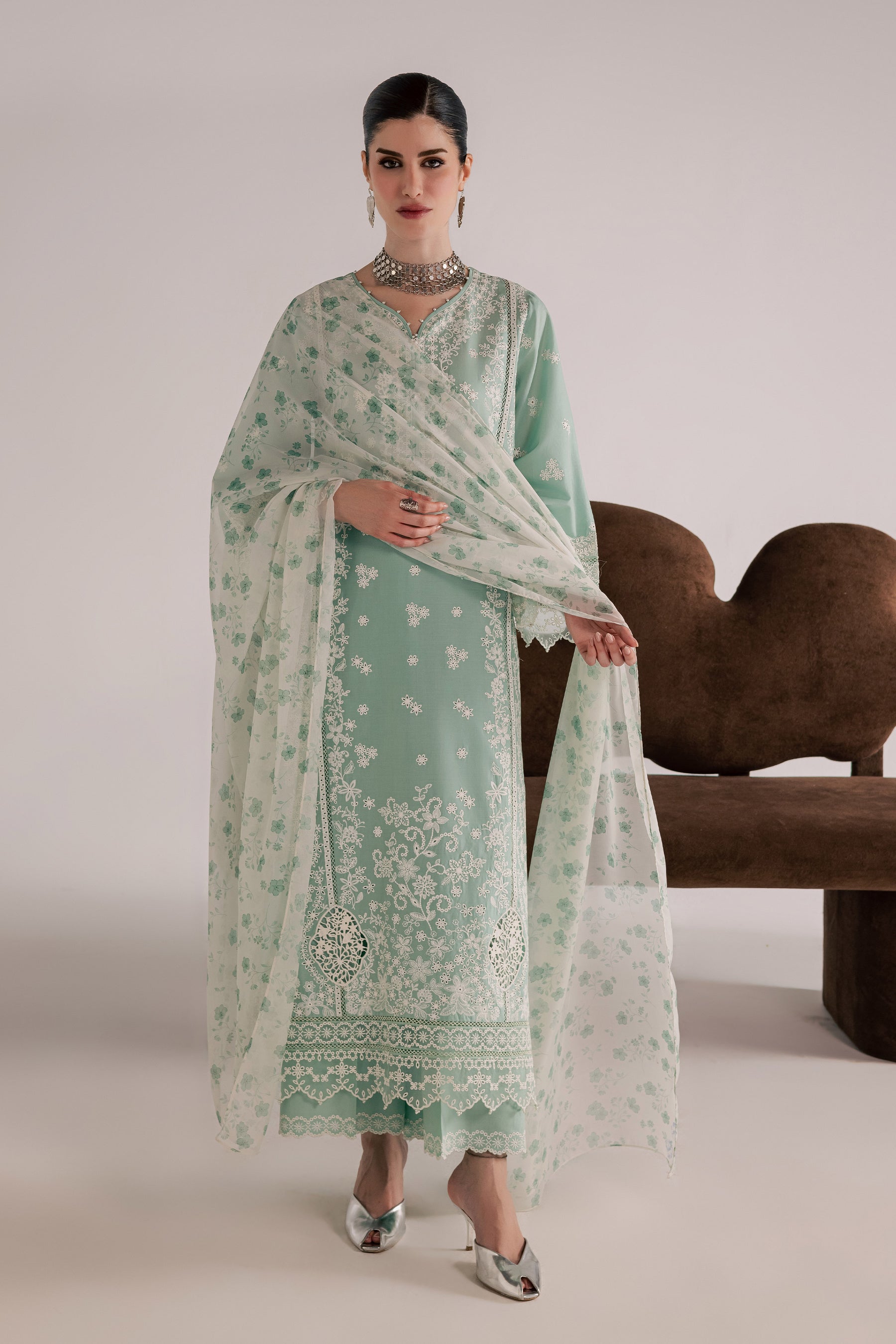 Batik | Festive Eid 26 | Sohaye - Luxury Dress - available at Maria Faisal in UK and USA.
