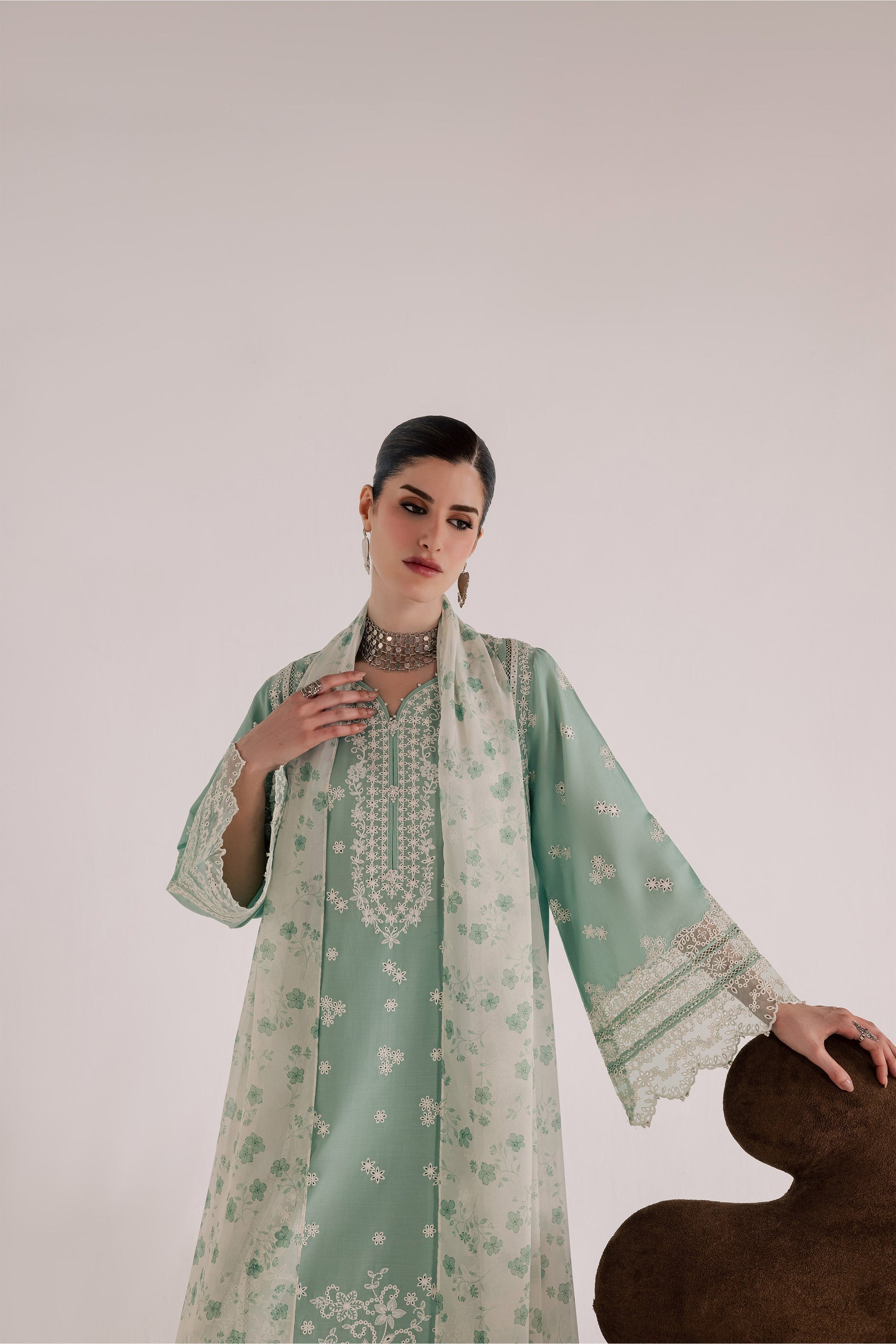 Batik | Festive Eid 26 | Sohaye - Luxury Dress - available at Maria Faisal in UK and USA.