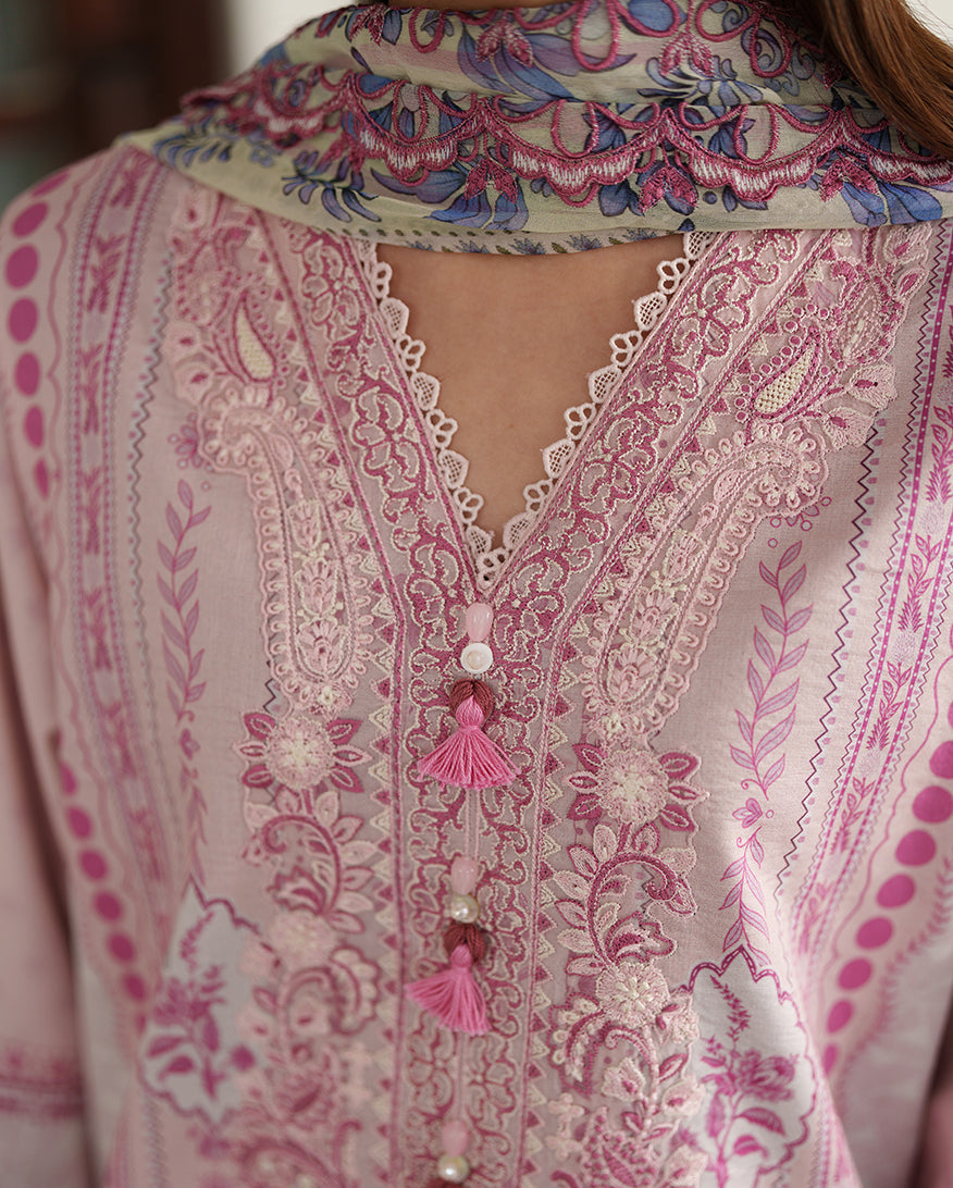 Roheenaz | Whispered Florals |Sorbet Bloom - Casual Dress - available at Maria Faisal in UK and USA.