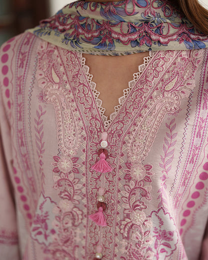 Roheenaz | Whispered Florals |Sorbet Bloom - Casual Dress - available at Maria Faisal in UK and USA.