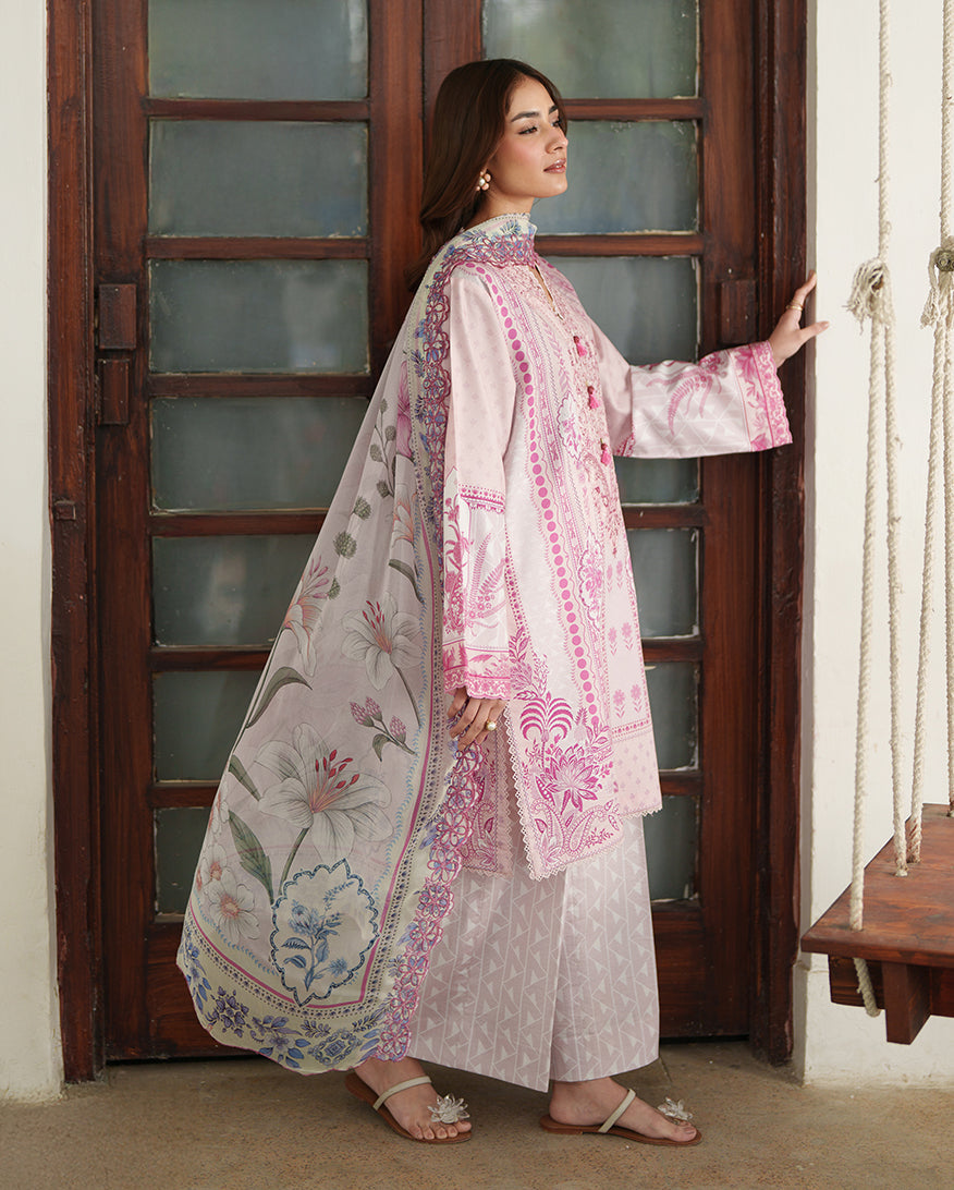 Roheenaz | Whispered Florals |Sorbet Bloom - Casual Dress - available at Maria Faisal in UK and USA.