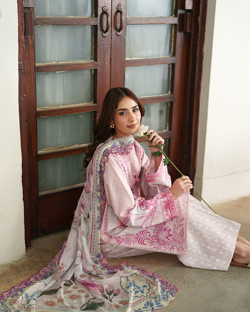 Roheenaz | Whispered Florals |Sorbet Bloom - Casual Dress - available at Maria Faisal in UK and USA.