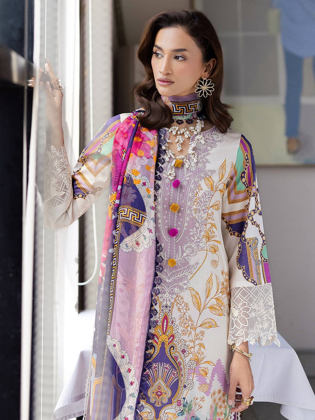 Mahnur | After Hours Luxury Lawn 25 | Sugar Rush by Maria Faisal - Registered Vendor of : Mahnur - type : Ladies Clothes - 100% original wedding dresses