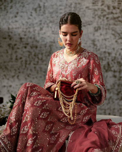 Mushq | Saugaat Pret | Sumbul - Luxury Dress - available at Maria Faisal in UK and USA.