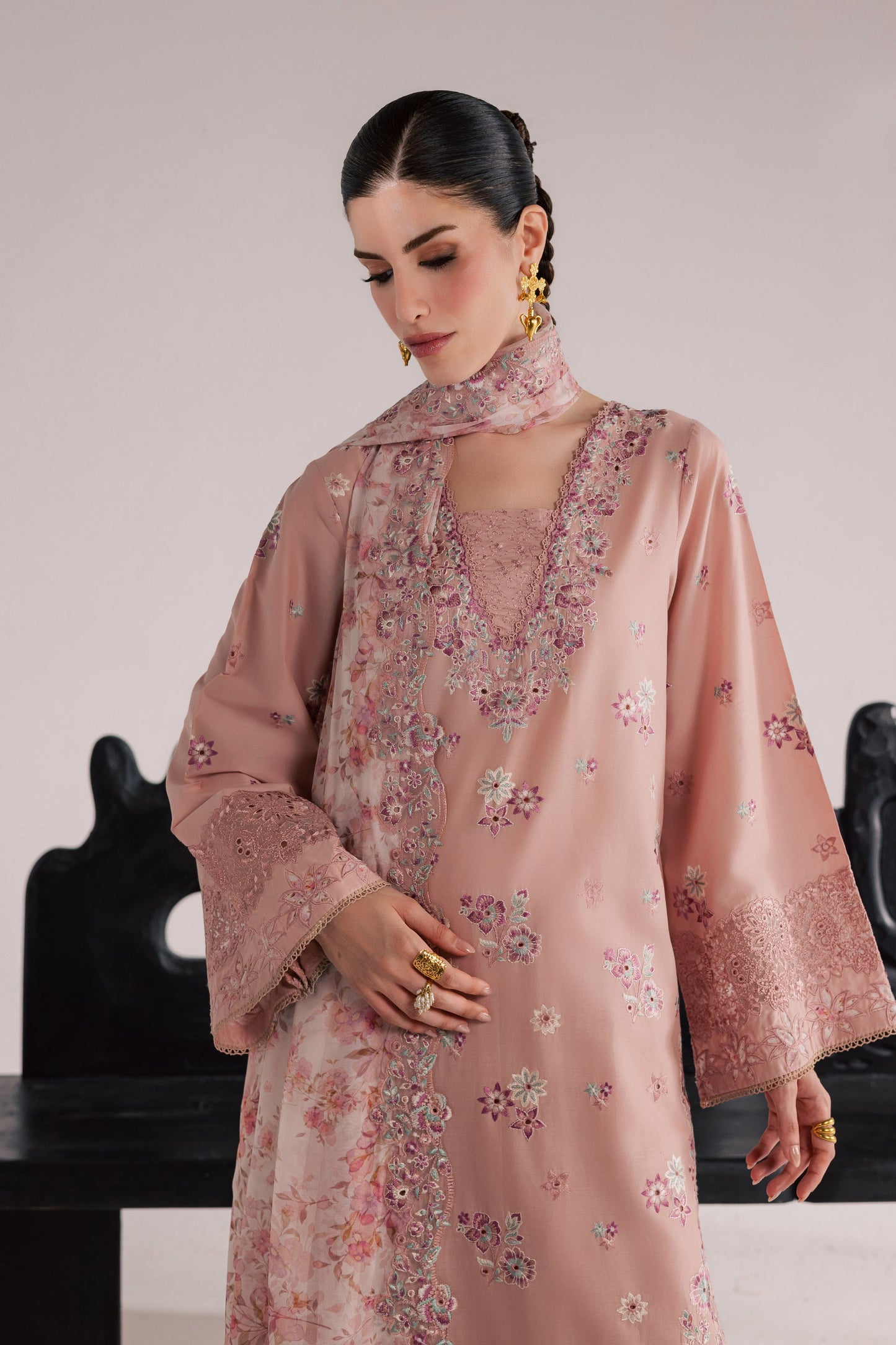 Batik | Festive Eid 26 | SunStone - Luxury Dress - available at Maria Faisal in UK and USA.