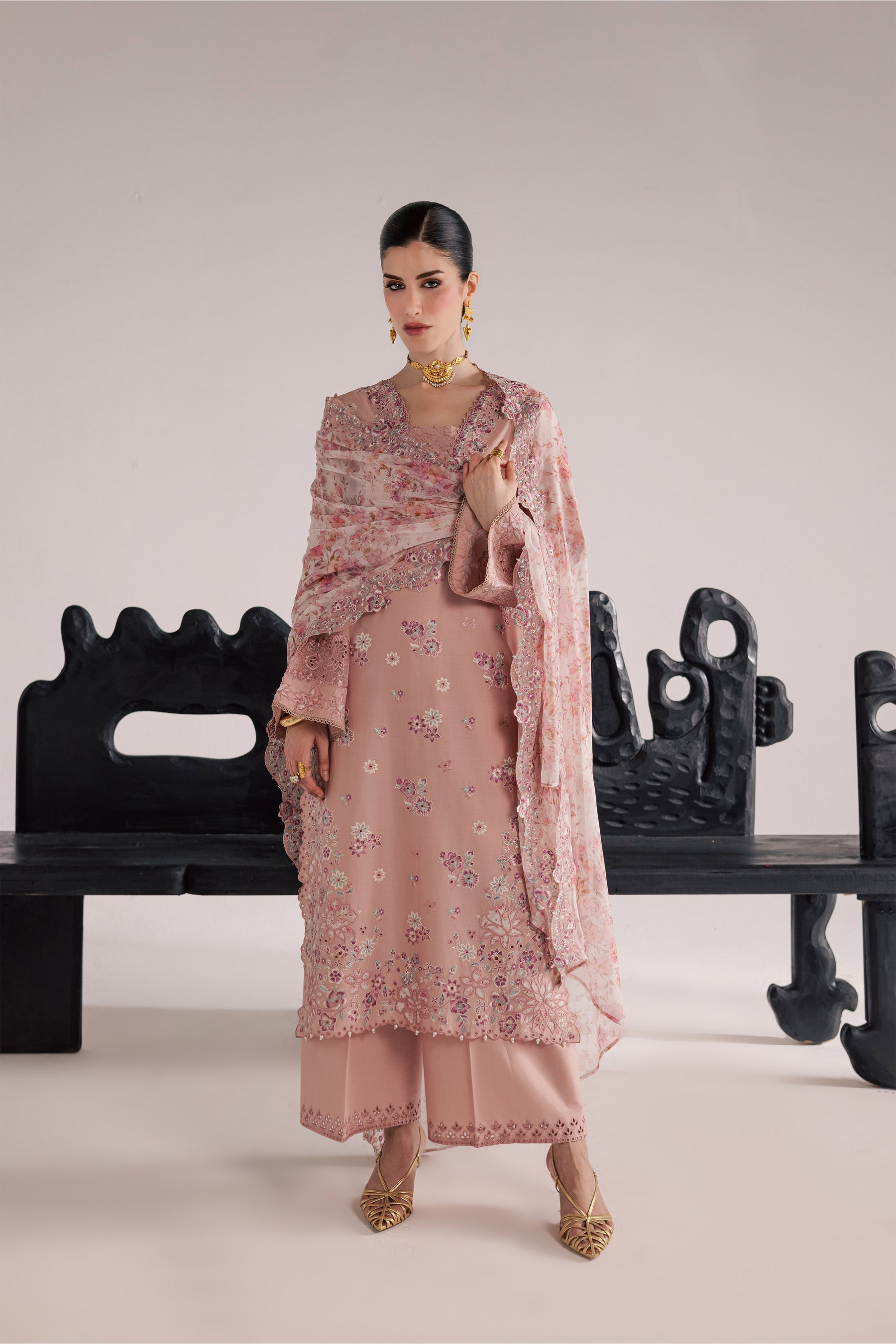 Batik | Festive Eid 26 | SunStone - Luxury Dress - available at Maria Faisal in UK and USA.