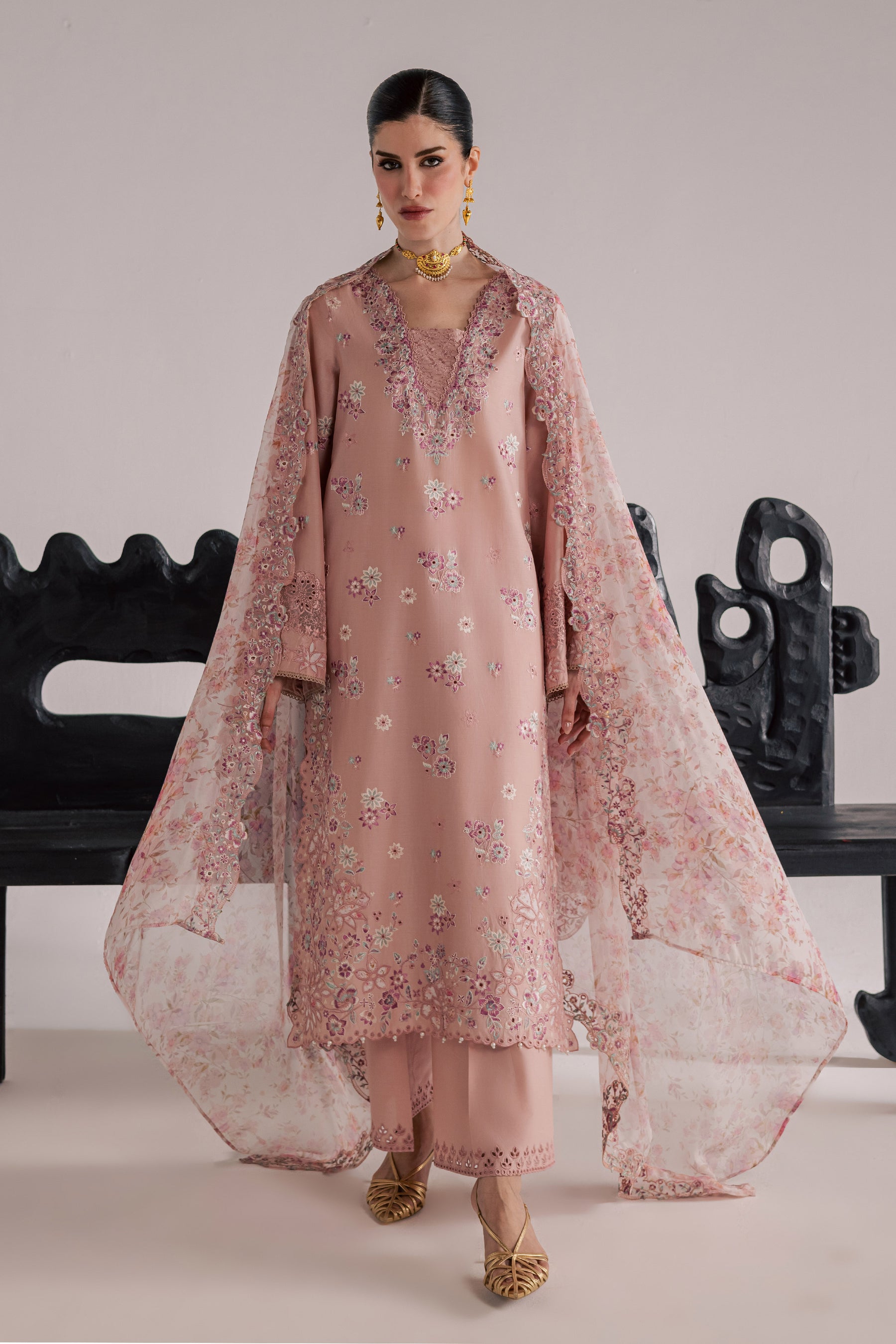 Batik | Festive Eid 26 | SunStone - Luxury Dress - available at Maria Faisal in UK and USA.