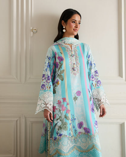 Roheenaz | Sunlit Tales Printed Embroidered Edit | Sunbeam story - Luxury Dress - available at Maria Faisal in UK and USA.