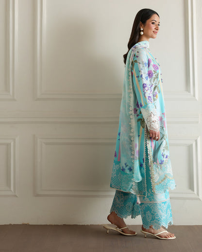 Roheenaz | Sunlit Tales Printed Embroidered Edit | Sunbeam story - Luxury Dress - available at Maria Faisal in UK and USA.