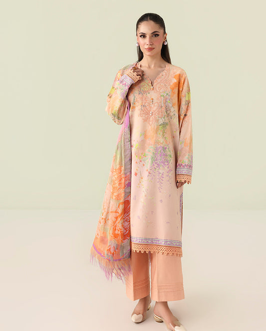 Roheenaz | Rosette Lawn | Sunlit Fern - Casual Dress - available at Maria Faisal in UK and USA.