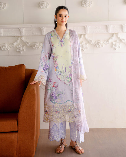 Roheenaz | Sunlit Tales Printed Embroidered Edit | Sunveil - Luxury Dress - available at Maria Faisal in UK and USA.