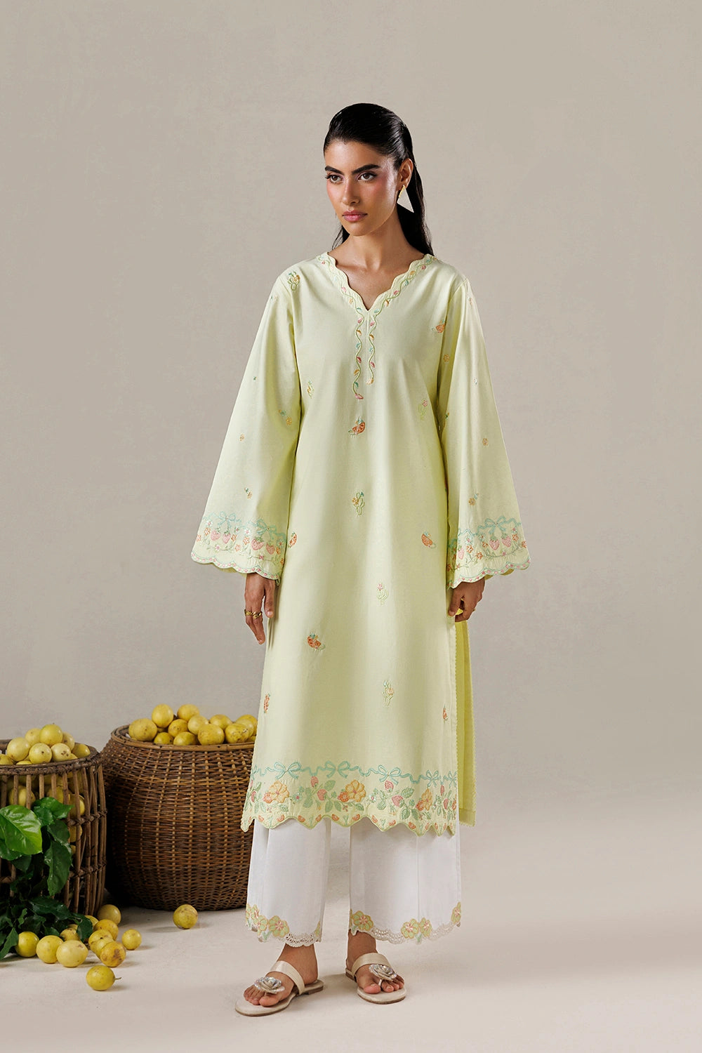 Azure | Chic Essentials | Sweet Citrus - Casual Dress - available at Maria Faisal in UK and USA.