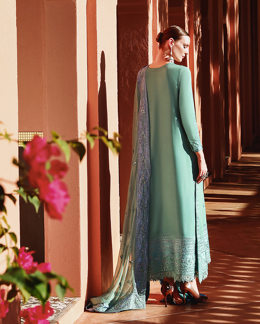 Mushq | Nuvera Raw Silk 26 | Sybil - Luxury Dress - available at Maria Faisal in UK and USA.