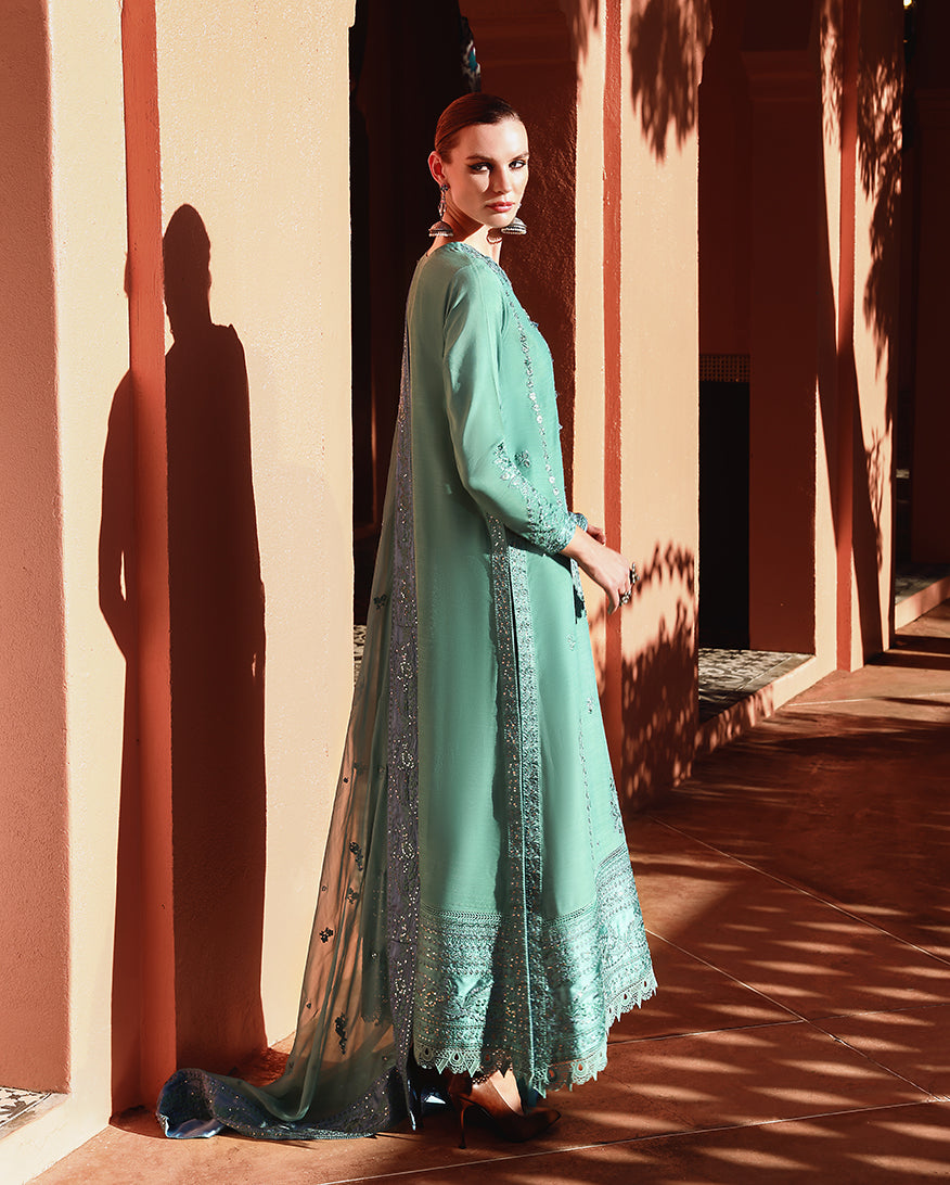 Mushq | Nuvera Raw Silk 26 | Sybil - Luxury Dress - available at Maria Faisal in UK and USA.