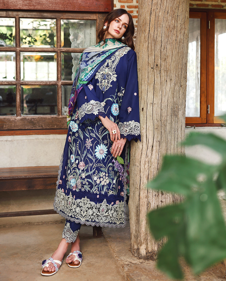 Mushq | The Secret Garden Lawn | Sylphae - Luxury Dress - available at Maria Faisal in UK and USA.