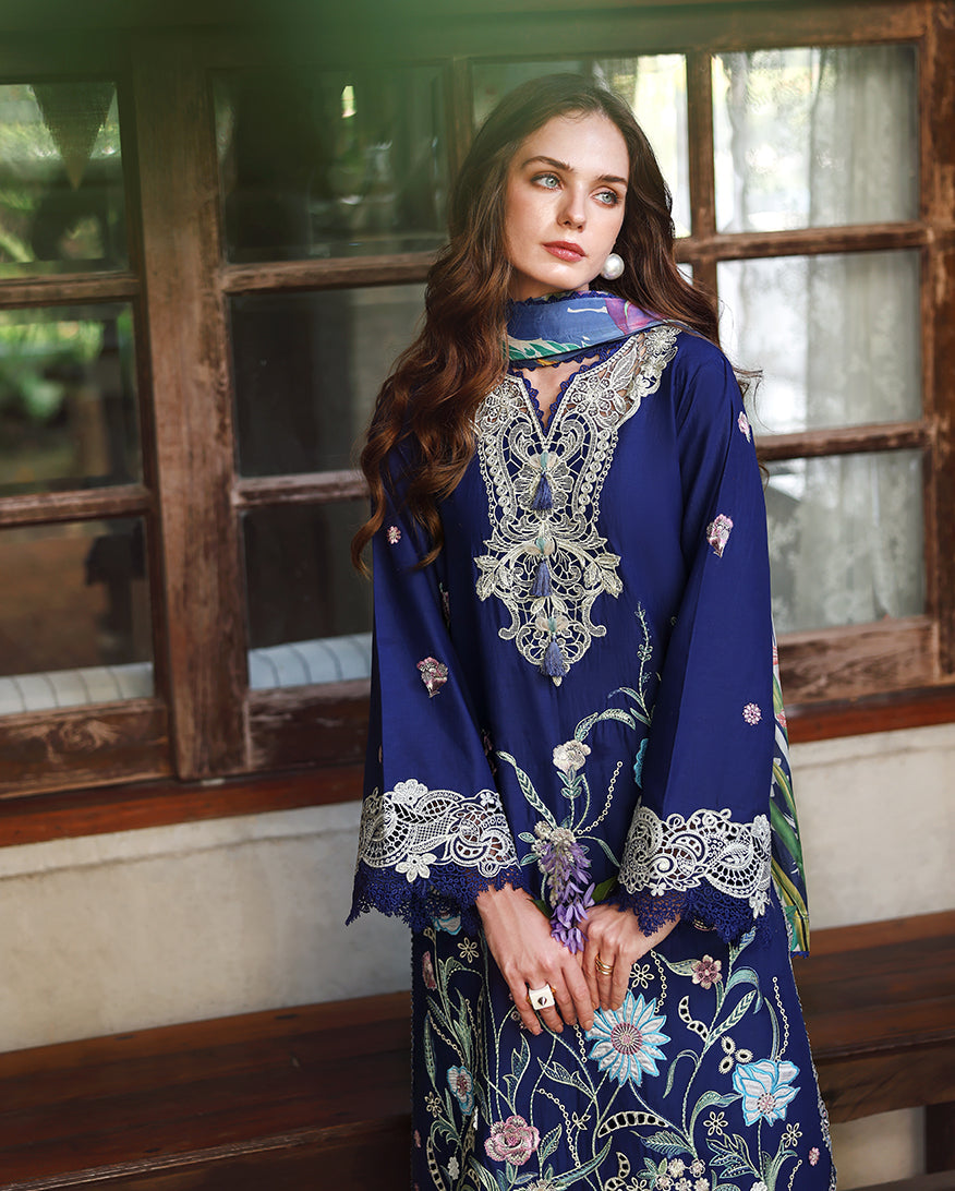 Mushq | The Secret Garden Lawn | Sylphae - Luxury Dress - available at Maria Faisal in UK and USA.