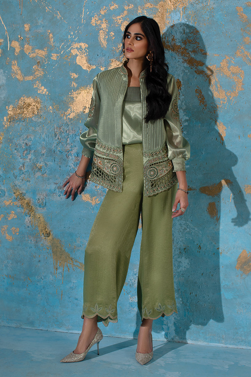 Wardha Saleem | Luxury Pret Fusion Wear | CHANTAL - JACKET SET (3 PC) - Ladies Clothes 