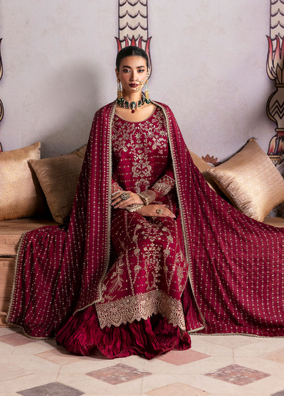 Sahane | There She Glows  | TSG-07 Merlot - Ladies Clothes - Maria Faisal