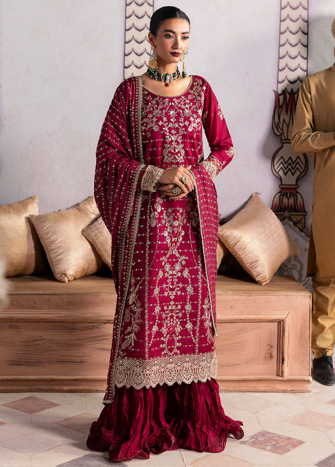 Sahane | There She Glows  | TSG-07 Merlot - Ladies Clothes - Maria Faisal