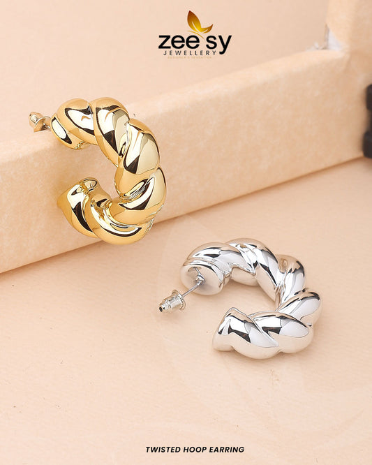 Twisted Hoop Earring - Earrings 