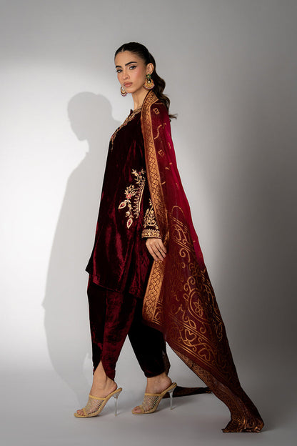 Mina Hassan | Winter 25 | Haya - Casual Dress - available at Maria Faisal in UK and USA.