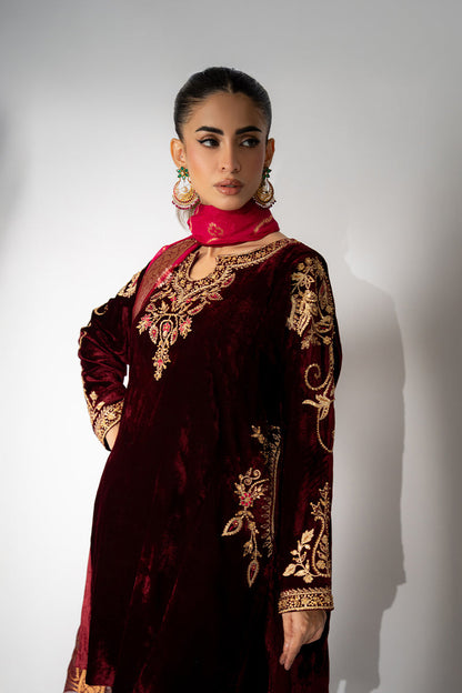 Mina Hassan | Winter 25 | Haya - Casual Dress - available at Maria Faisal in UK and USA.