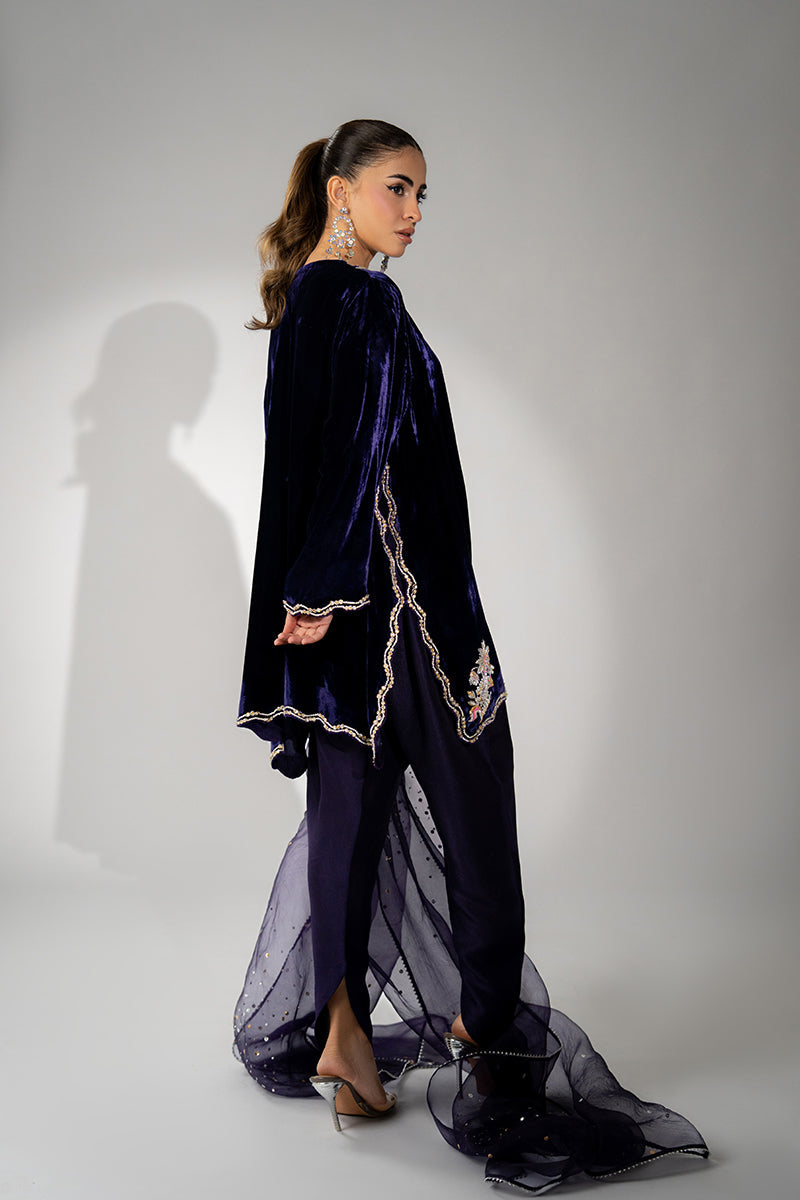 Mina Hassan | Winter 25 | Ushna - Casual Dress - available at Maria Faisal in UK and USA.