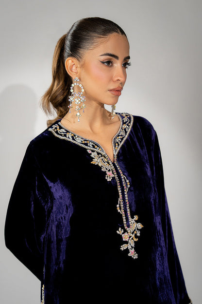 Mina Hassan | Winter 25 | Ushna - Casual Dress - available at Maria Faisal in UK and USA.