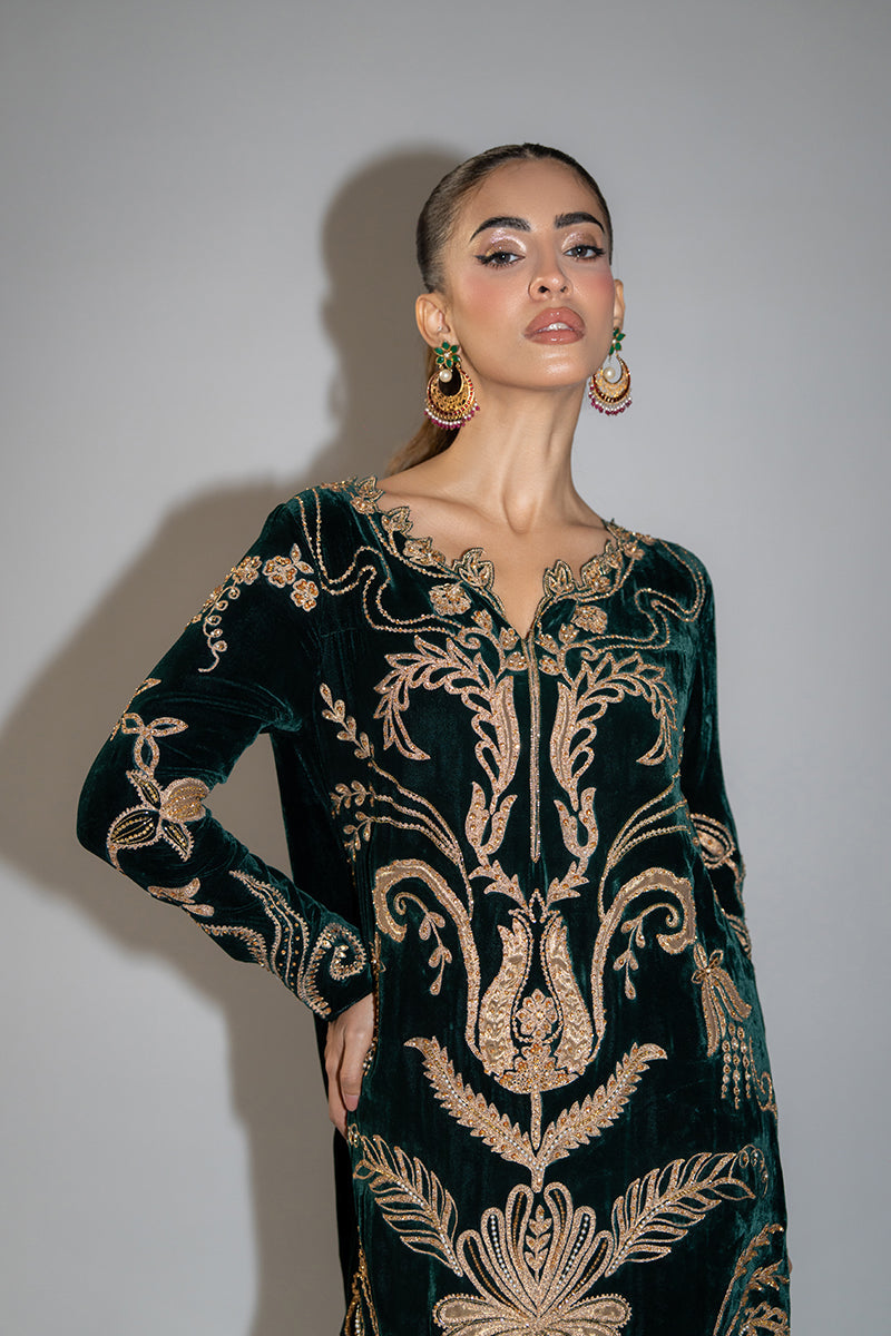 Mina Hassan | Winter 25 | Izma - Casual Dress - available at Maria Faisal in UK and USA.