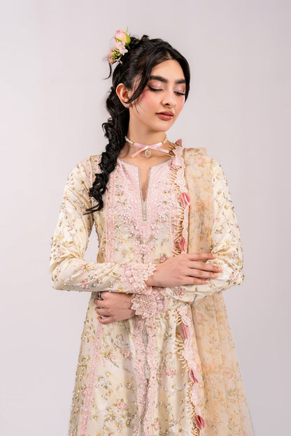 Qalamkar | Luxe Silk 26 | QSL-03 SOLENE - Luxury Dress - available at Maria Faisal in UK and USA.