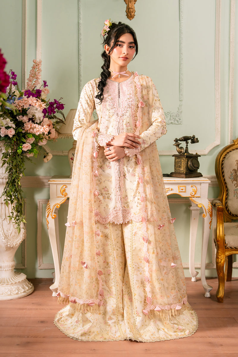 Qalamkar | Luxe Silk 26 | QSL-03 SOLENE - Luxury Dress - available at Maria Faisal in UK and USA.