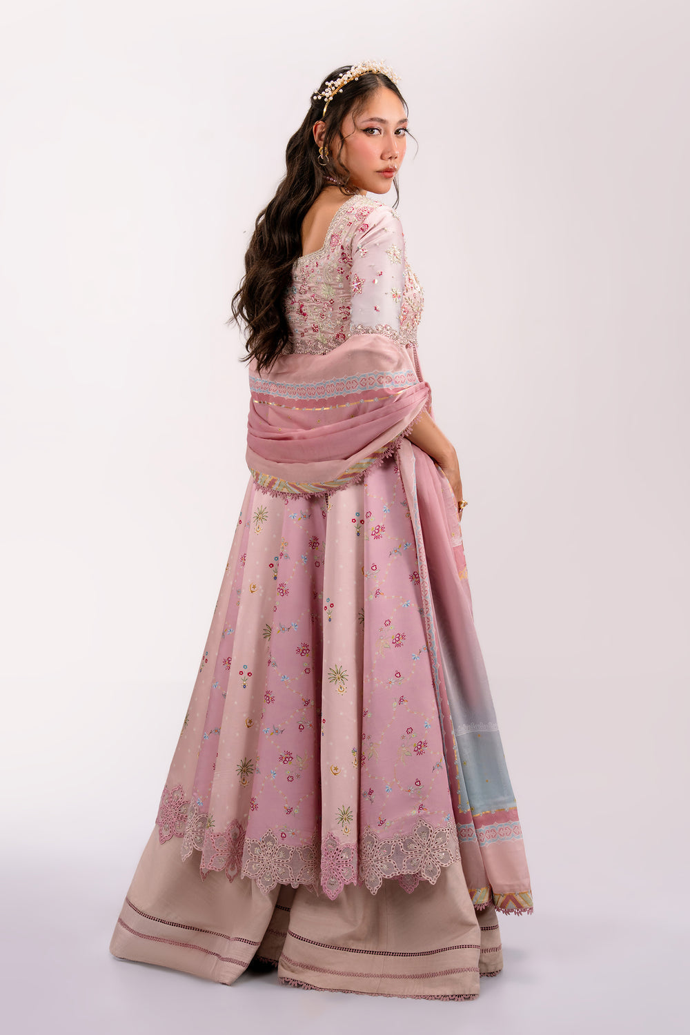 Qalamkar | Luxe Silk 26 | QSL-04 LARA - Luxury Dress - available at Maria Faisal in UK and USA.