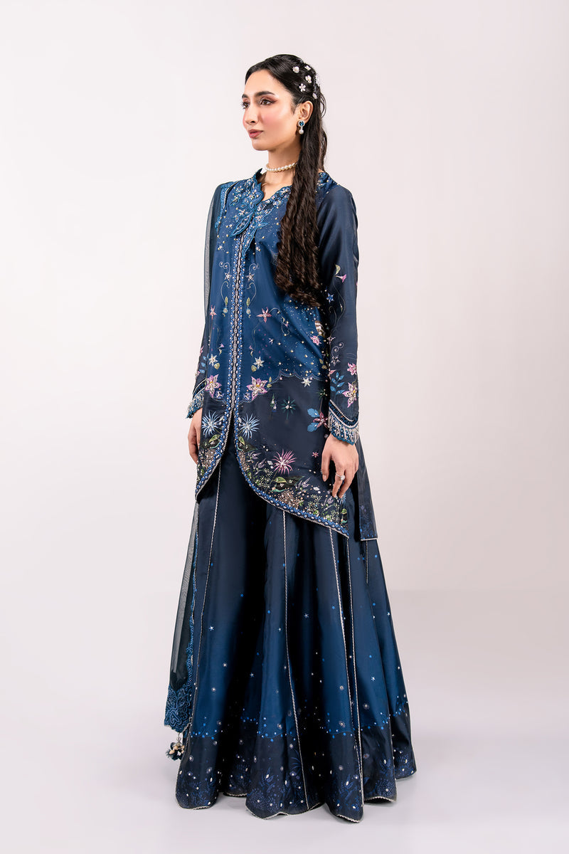 Qalamkar | Luxe Silk 26 | QSL-06 NERINA - Luxury Dress - available at Maria Faisal in UK and USA.