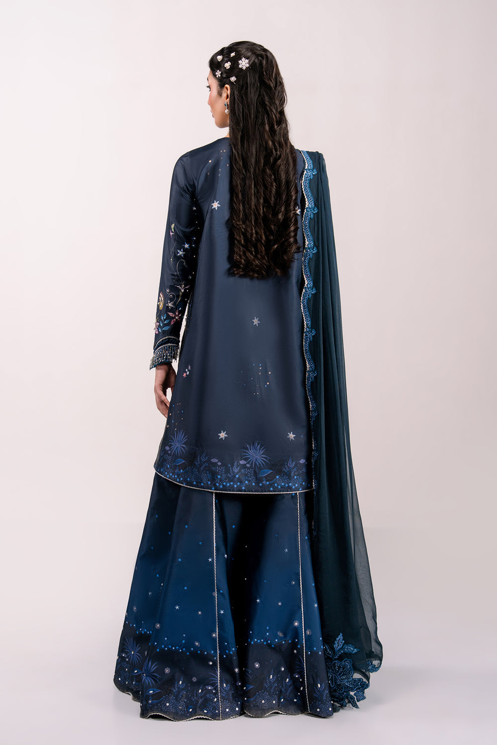 Qalamkar | Luxe Silk 26 | QSL-06 NERINA - Luxury Dress - available at Maria Faisal in UK and USA.