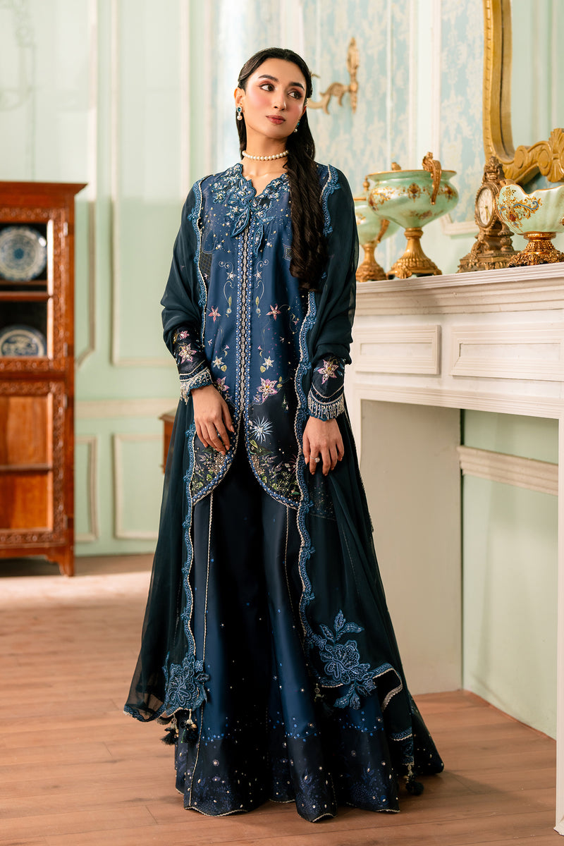 Qalamkar | Luxe Silk 26 | QSL-06 NERINA - Luxury Dress - available at Maria Faisal in UK and USA.