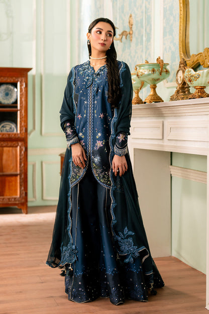 Qalamkar | Luxe Silk 26 | QSL-06 NERINA - Luxury Dress - available at Maria Faisal in UK and USA.