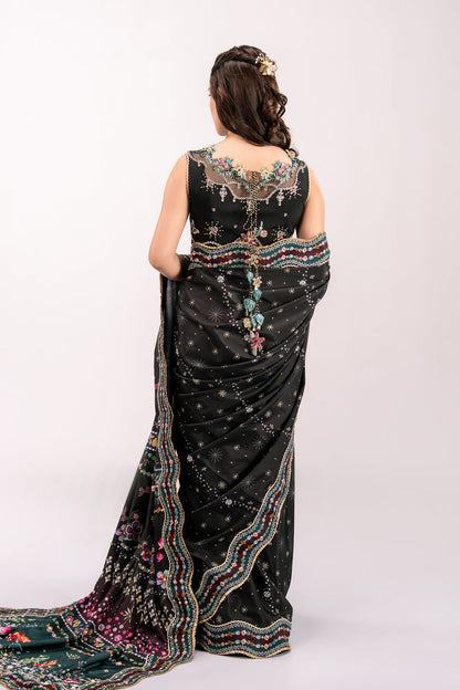 Qalamkar | Luxe Silk 26 | QSL-08 LINNEA - Luxury Dress - available at Maria Faisal in UK and USA.