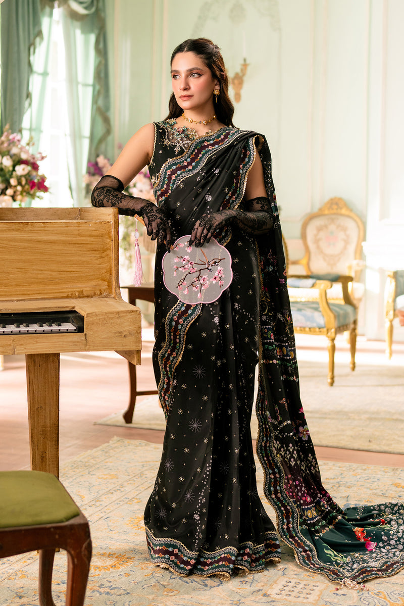Qalamkar | Luxe Silk 26 | QSL-08 LINNEA - Luxury Dress - available at Maria Faisal in UK and USA.