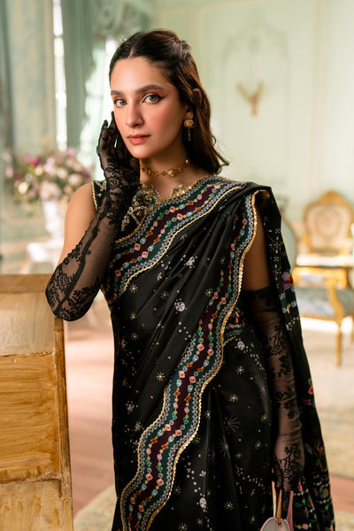Qalamkar | Luxe Silk 26 | QSL-08 LINNEA - Luxury Dress - available at Maria Faisal in UK and USA.