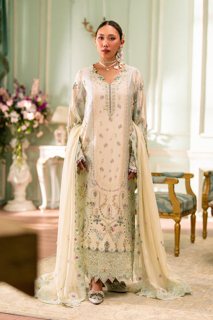 Qalamkar | Luxe Silk 26 | QSL-01 AZURE - Luxury Dress - available at Maria Faisal in UK and USA.