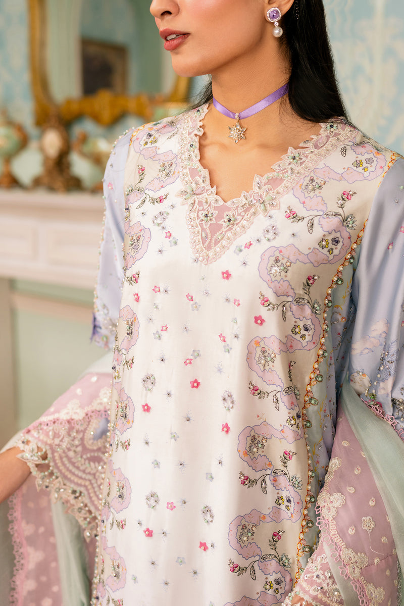 Qalamkar | Luxe Silk 26 | QSL-05 AKARI - Luxury Dress - available at Maria Faisal in UK and USA.
