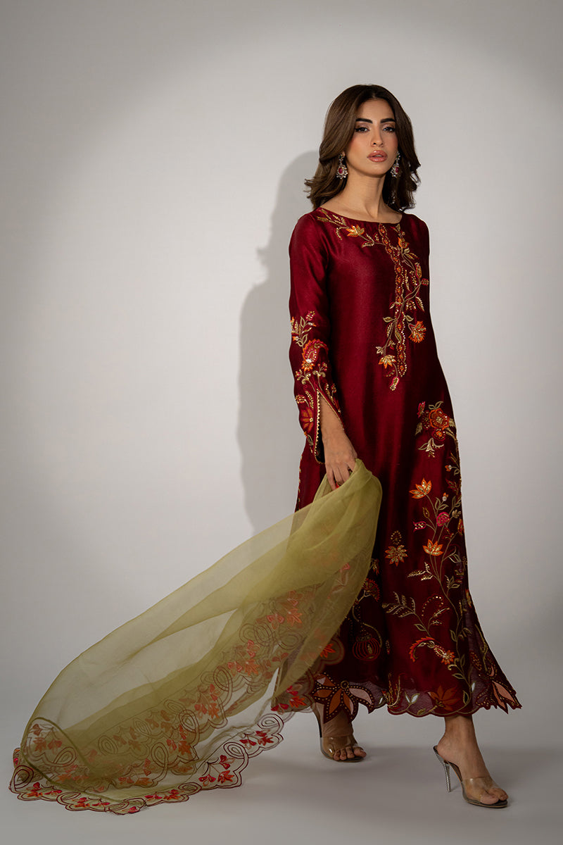 Mina Hassan | Winter 25 | Sia - Casual Dress - available at Maria Faisal in UK and USA.