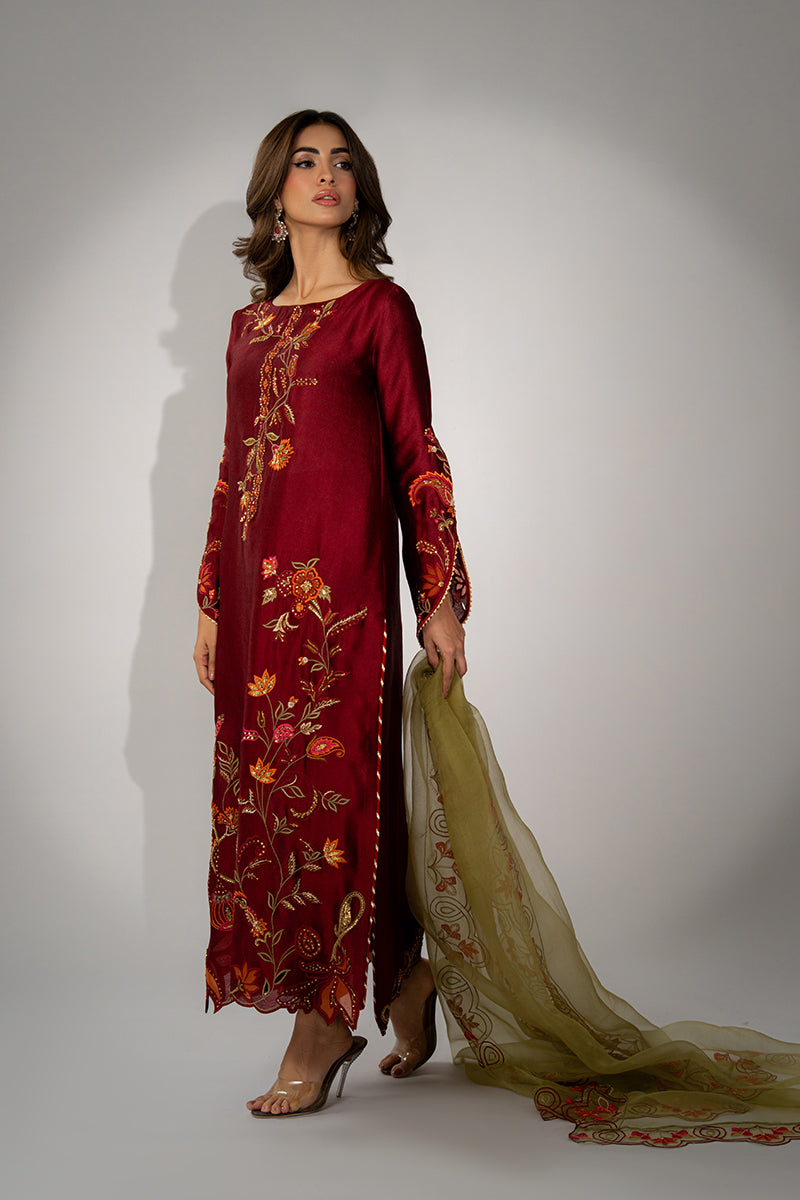 Mina Hassan | Winter 25 | Sia - Casual Dress - available at Maria Faisal in UK and USA.