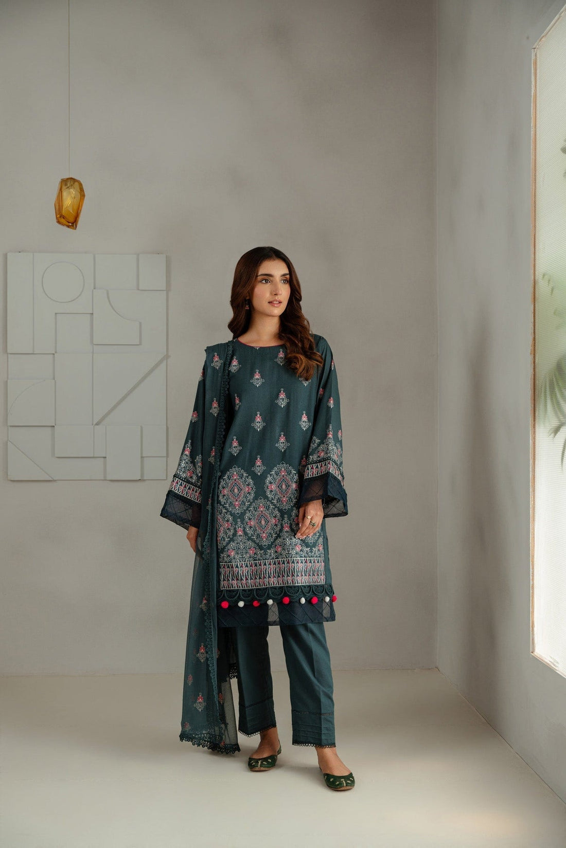 Taana Baana | Manzil Winter |  C3414B - Designer Dress with Intricate embroidery and embellishments. Shop elegent wedding dress at Maria Faisal.