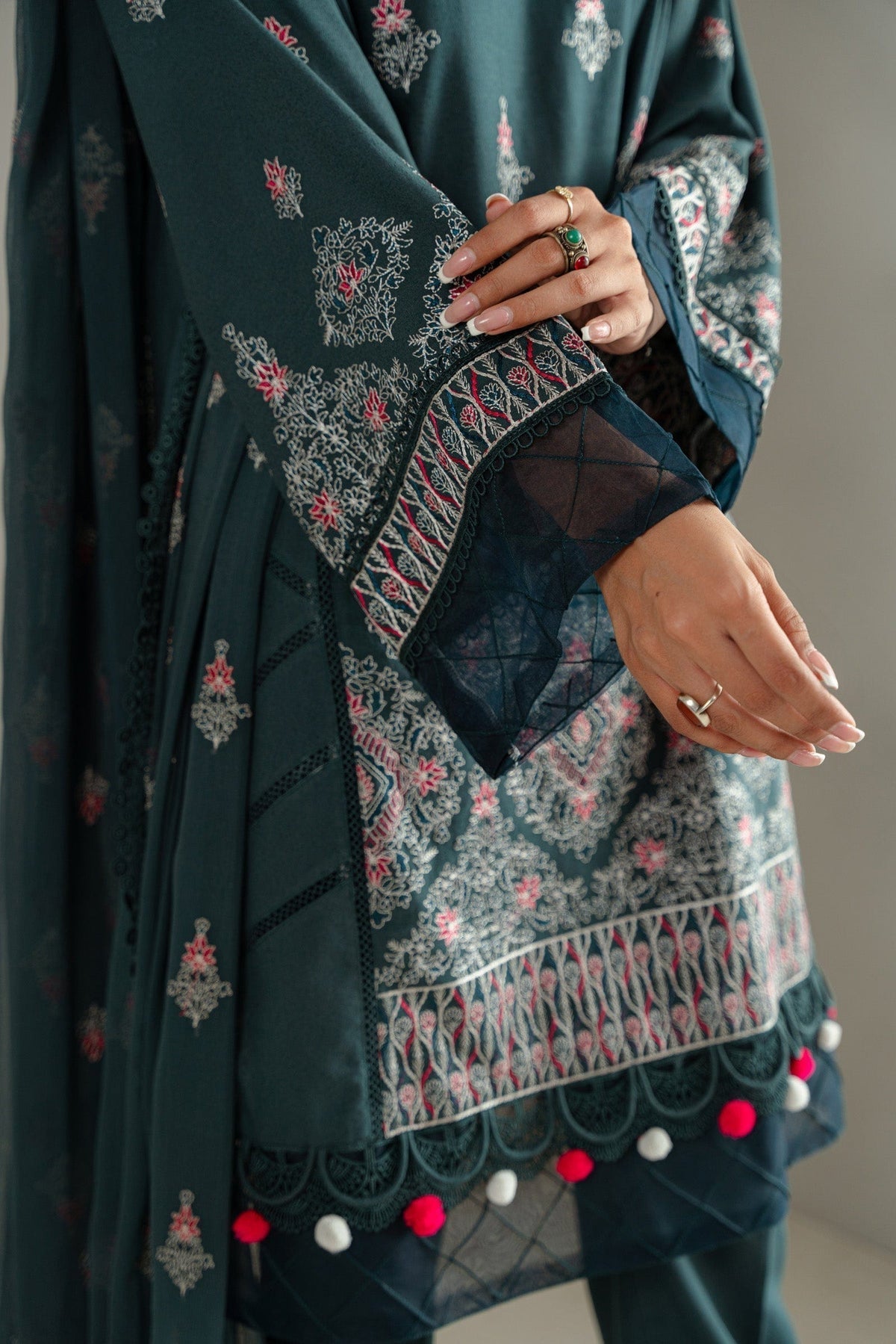 Taana Baana | Manzil Winter |  C3414B - Designer Dress with Intricate embroidery and embellishments. Shop elegent wedding dress at Maria Faisal.