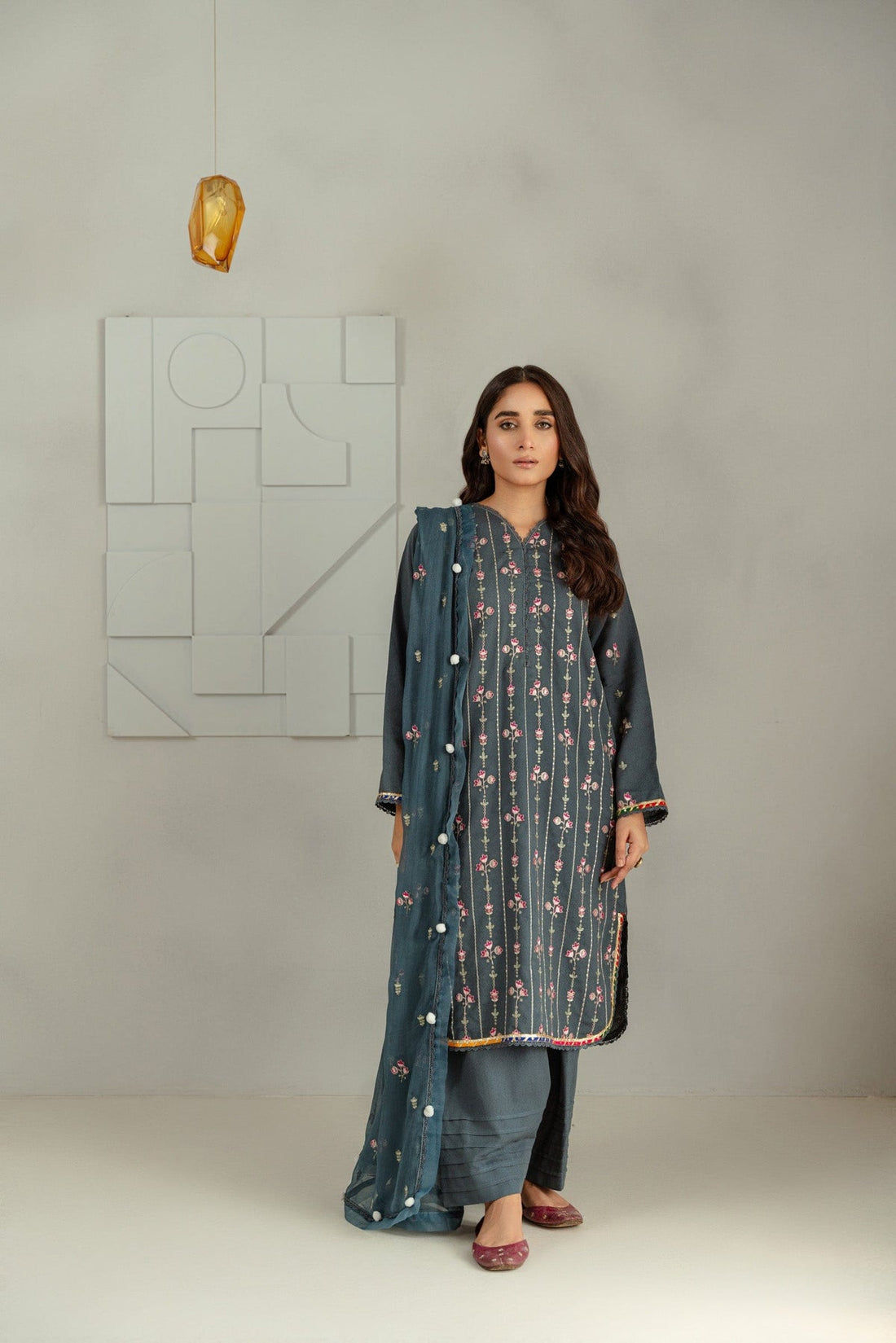Taana Baana | Manzil Winter |  C3413A - Designer Dress with Intricate embroidery and embellishments. Shop elegent wedding dress at Maria Faisal.