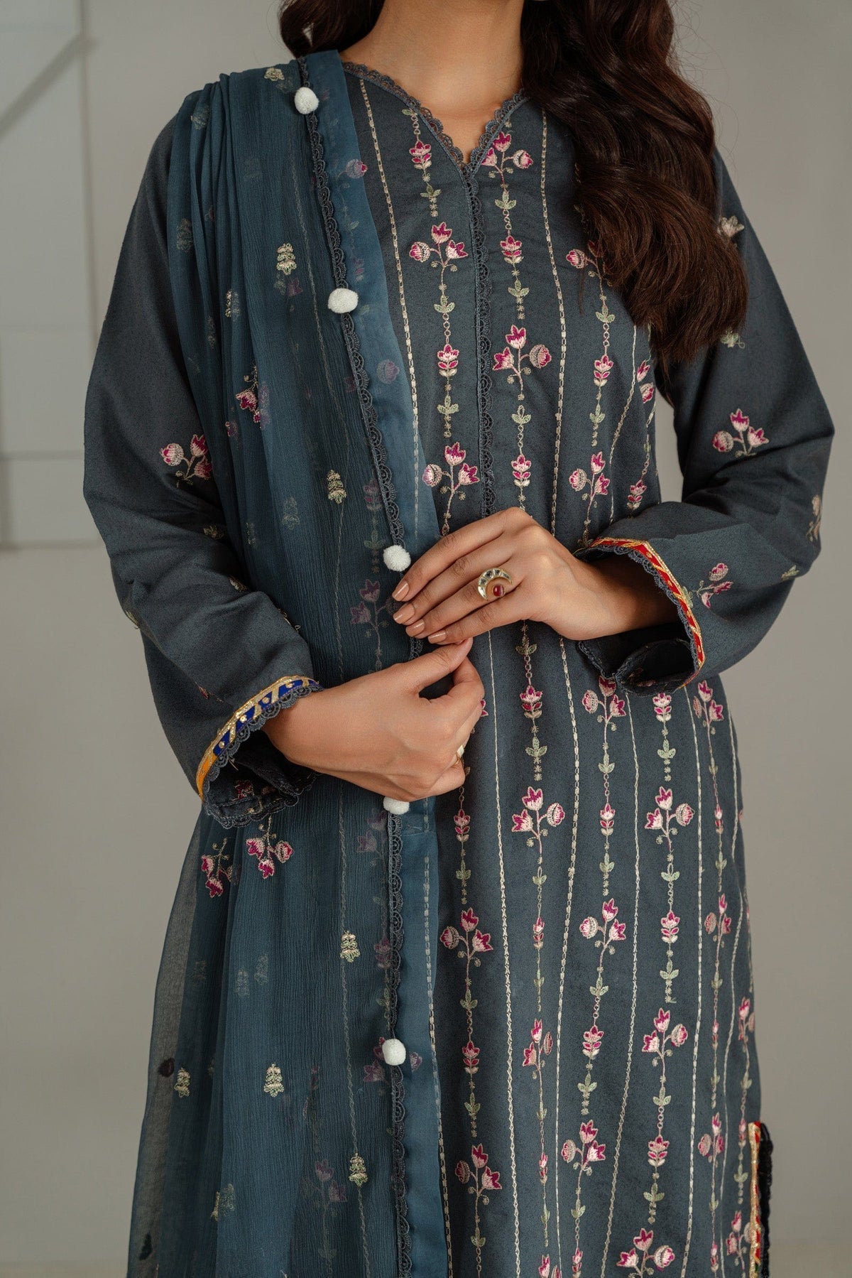 Taana Baana | Manzil Winter |  C3413A - Designer Dress with Intricate embroidery and embellishments. Shop elegent wedding dress at Maria Faisal.